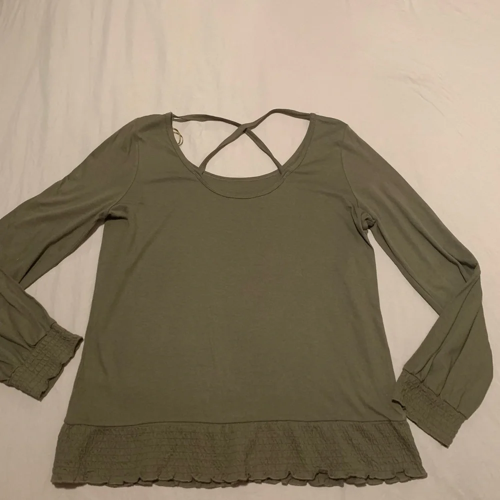 Michael Kors Olive Long Sleeve Top